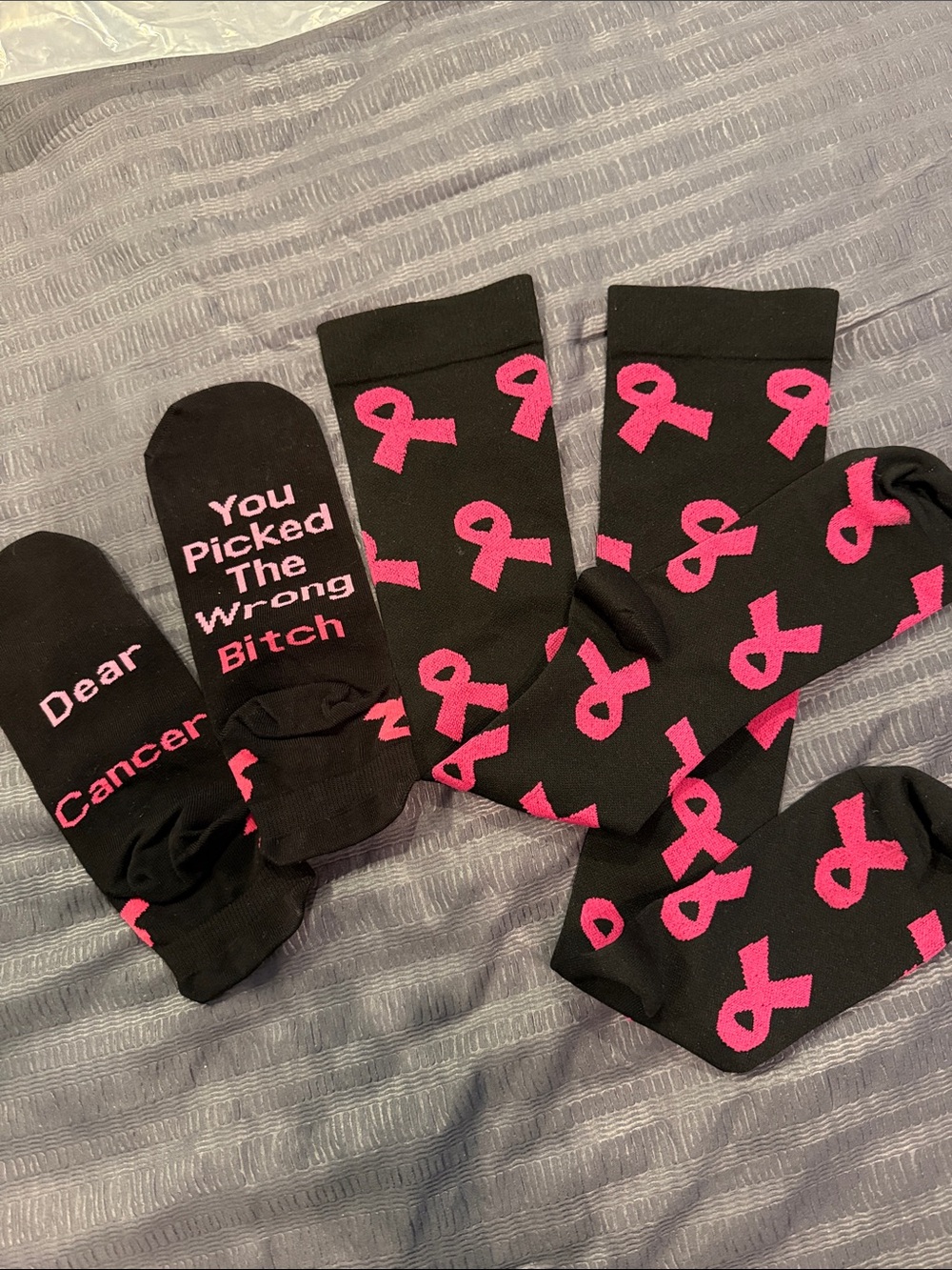 NWOT Breast Cancer Awareness bundle of Socks